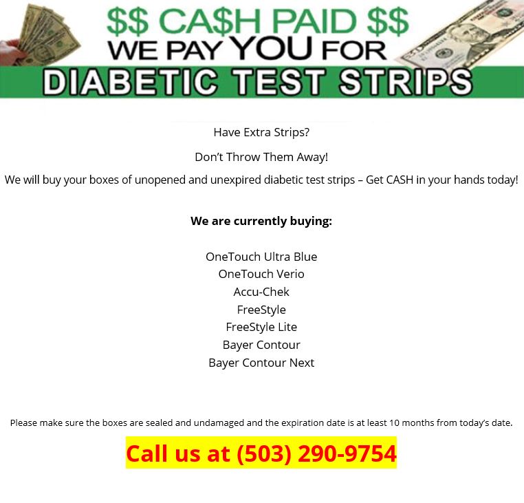 Sell us your extra diabetic test strips!